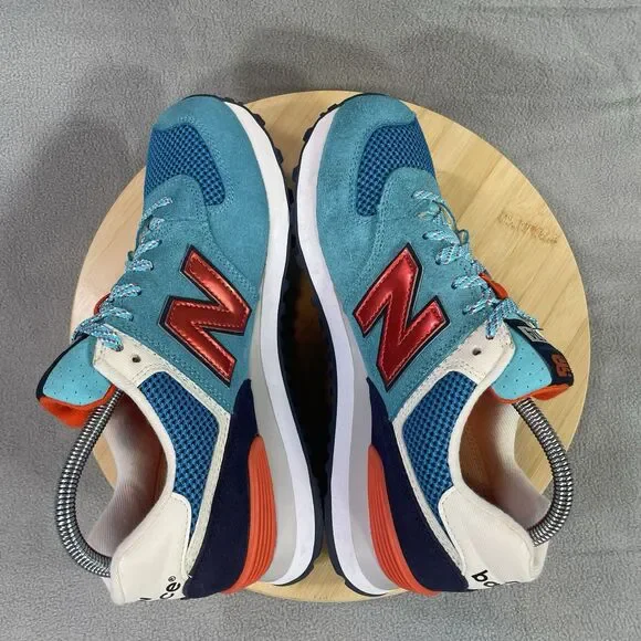 New Balance 574 Women’s Size US 10 B Blue Orange Shoe Sneaker Athletic WL574SMB - Picture 10 of 16